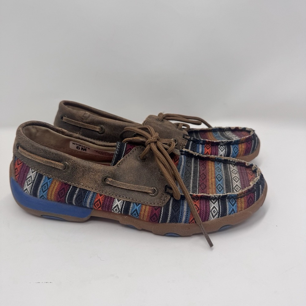 Twisted‎ X Women's Boat Shoe Driving Moc Serape/Bomber Size 6